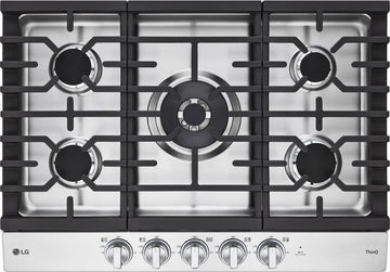 LG CBGJ3027S 30” Smart Gas Cooktop with UltraHeat™ 22K BTU Dual Burner and LED Knobs