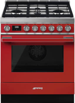 Smeg CPF30UGGR 30 Inch Freestanding Professional Gas Range Red