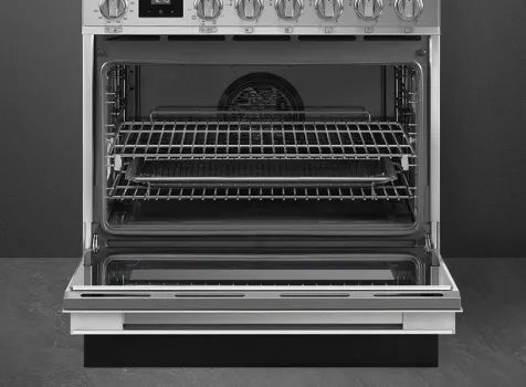 Smeg CPF30UGMOG 30 Inch Freestanding Professional Dual Fuel Range Olive Green