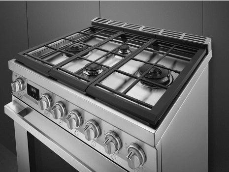 Smeg CPF30UGMX 30 Inch Freestanding Professional Dual Fuel Range  Stainless steel