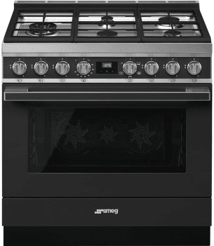 Smeg CPF36UGGAN 36 Inch Freestanding Professional Gas Range Anthracite