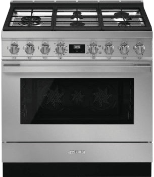Smeg CPF36UGGX 36 Inch Freestanding Professional Gas Range Stainless steel