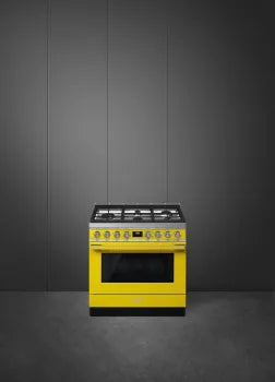 Smeg CPF36UGGYW 36 Inch Freestanding Professional Gas Range Yellow