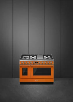 Smeg CPF48UGMOR 48 Inch Freestanding Professional Dual Fuel Range Orange