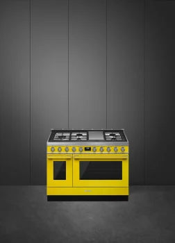 Smeg CPF48UGMYW 48 Inch Freestanding Professional Dual Fuel Range Yellow