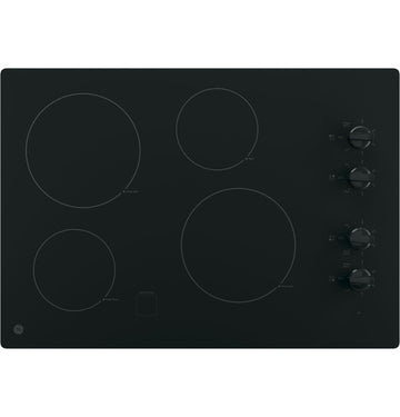 GE JP3030DWBB 30" Built-In Knob Control Electric Cooktop in Black