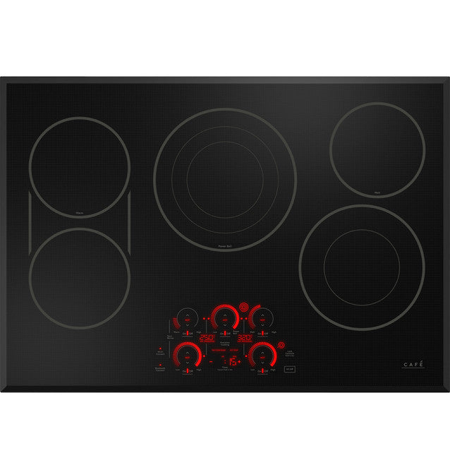 GE Cafe CEP90301TBB 30" Touch-Control Electric Cooktop in Black