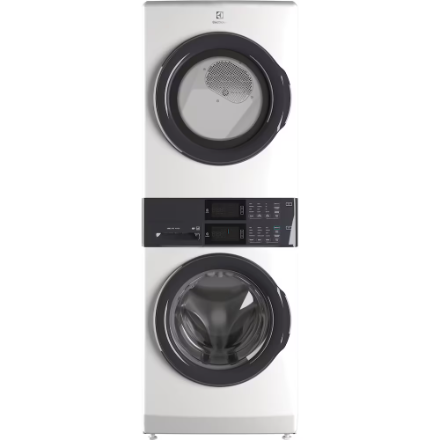 Electrolux ELTE730CAW Laundry Tower Single Unit Front Load 5.1 Cu. Ft. I.E.C Washer and 8 Cu. Ft. Electric Dryer in White