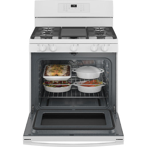 GE JCGB735DPWW Freestanding Gas Convection Range with No Preheat Air Fry White