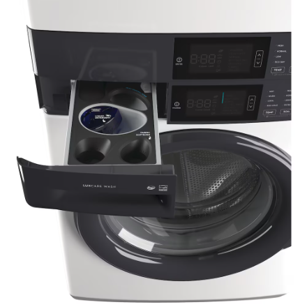 Electrolux ELTE730CAW Laundry Tower Single Unit Front Load 5.1 Cu. Ft. I.E.C Washer and 8 Cu. Ft. Electric Dryer in White