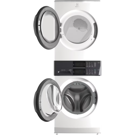 Electrolux ELTE730CAW Laundry Tower Single Unit Front Load 5.1 Cu. Ft. I.E.C Washer and 8 Cu. Ft. Electric Dryer in White