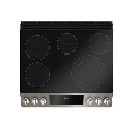 GE Profile PCS940EMES 30" Slide-In Self-Clean Electric Range with Air Fry and Baking Drawer Slate