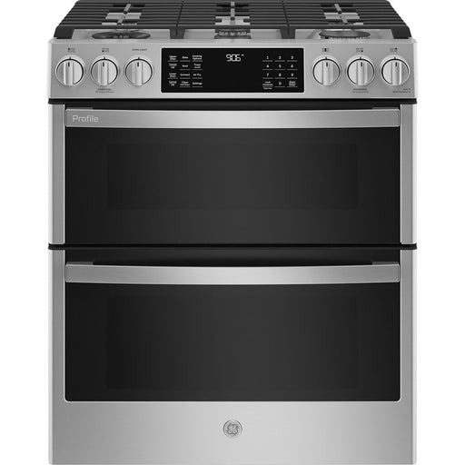 GE Profile PCGS960YPFS 30” Slide-In Double Oven Gas Range with Wifi Stainless Steel