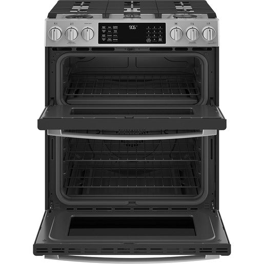 GE Profile PCGS960YPFS 30” Slide-In Double Oven Gas Range with Wifi Stainless Steel