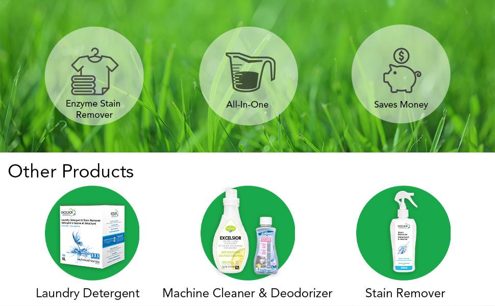 Excelsior SOAP5STAU Liter Laundry Detergent with Stain Remover, Fresh Scent