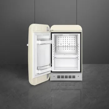 Smeg FAB5ULCR3 Refrigerator 50s Retro Style Compact Left Hinge 1.34 Cu Ft in Cream