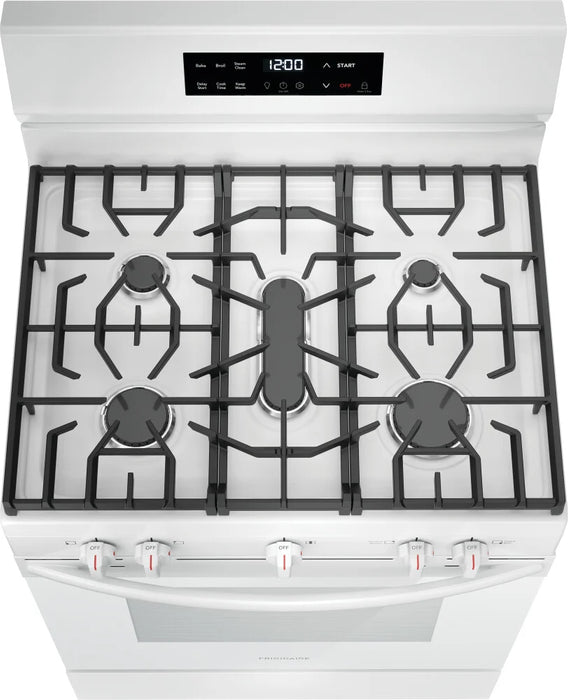 Frigidaire FCRG3062AW 30" Gas Range with Steam Clean in White