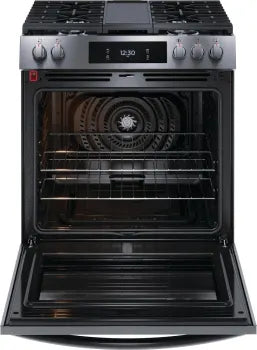 Frigidaire Gallery GCFG3060BD 30" Gas Range with 15+ Ways To Cook in  Black Stainless Steel