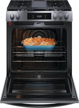 Frigidaire Gallery GCFG3060BD 30" Gas Range with 15+ Ways To Cook in  Black Stainless Steel