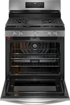 Frigidaire Gallery GCRG3060BD 30" Gas Range with No Preheat + Air Fry in Black Stainless Steel