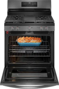 Frigidaire Gallery GCRG3060BD 30" Gas Range with No Preheat + Air Fry in Black Stainless Steel