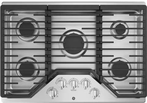 GE JGP5030SLSS 30" Built-In Gas Cooktop with 5 Burners and Dishwasher Safe Grates in Stainless Steel