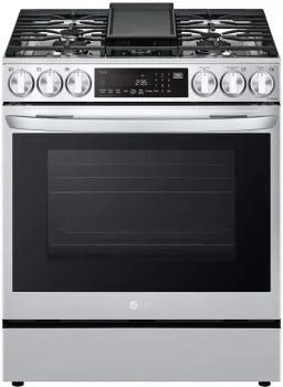 LG LSGL6335F 6.3 cu ft. Smart wi-fi Enabled ProBake Convection® InstaView® Gas Slide-In Range with Air Fry