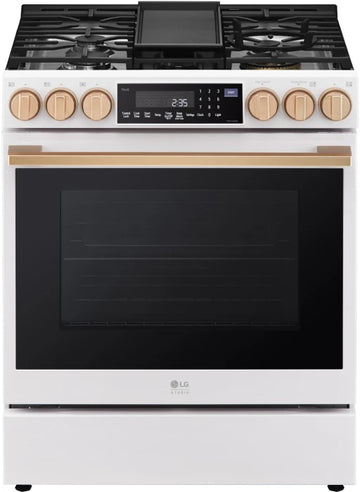 LG STUDIO LSGS6338N 6.3 cu. ft. InstaView® Gas Slide-in Range with ProBake Convection® and Air Fry in Essence White