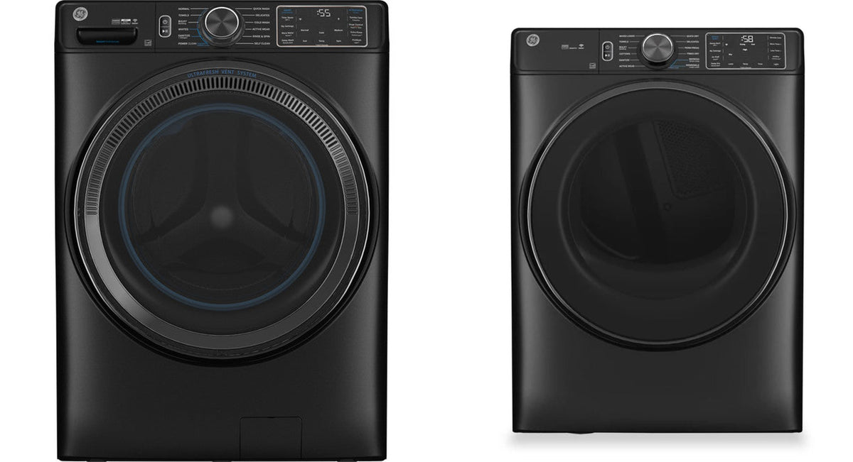 GE GFW655SPVDS washer and GFD65ESMVDS dryer pair