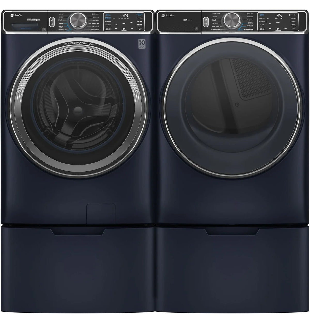 GE Profile Laundry Pair, Sapphire Blue - PFW870SPVRS Washer and PFD87ESMVRS Electric Dryer