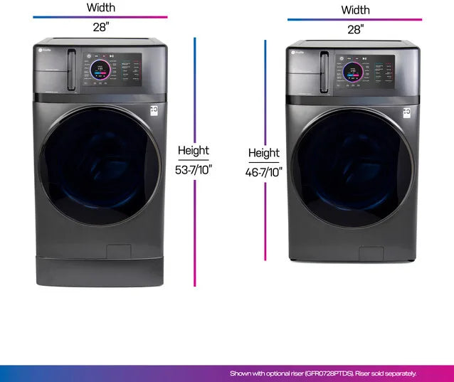 Profile 5.5 cu. ft. Capacity UltraFast Combo, Ventless Heat Pump Technology Washer/Dryer Carbon Graphite