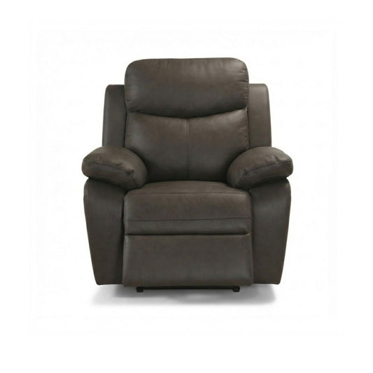 relax Power Recliner Leather Chair in Dark Brown