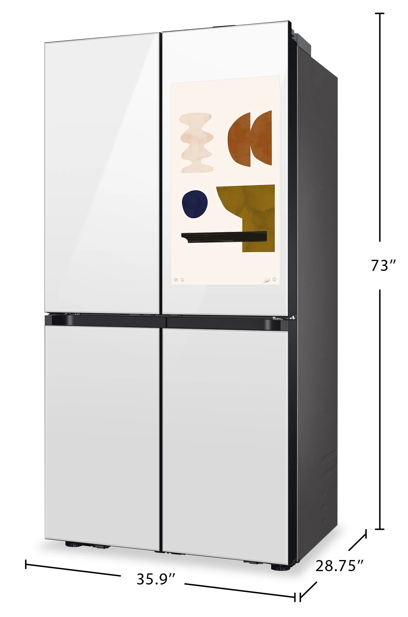 Samsung RF23DB990012AC Bespoke 23 Cu. Ft. 4-Door Flex Refrigerator with Family Hub+™ - White Glass