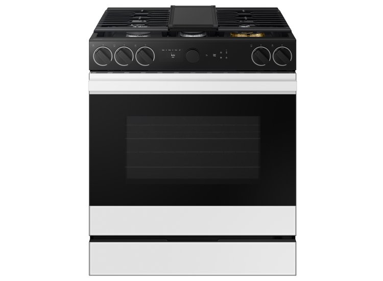 Samsung NSG6DB870012AA Slide-In Gas Range Smart Bespoke 6 Cu. Ft. in White Glass