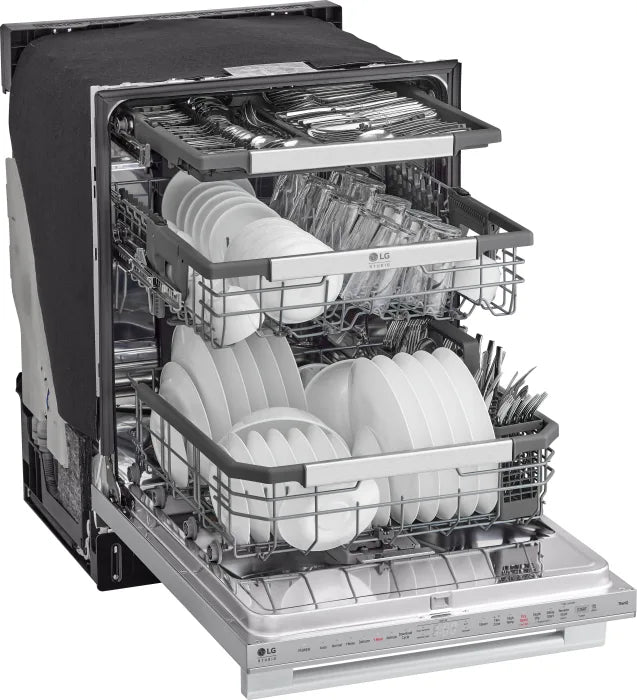 LG STUDIO SDWB24S3 Top Control Smart Dishwasher with 1-Hour Wash & Dry, QuadWash Pro™, TrueSteam® and Dynamic Heat Dry™