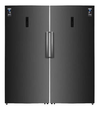 Marathon All Fridge All Freezer Set - Black Stainless Steel
