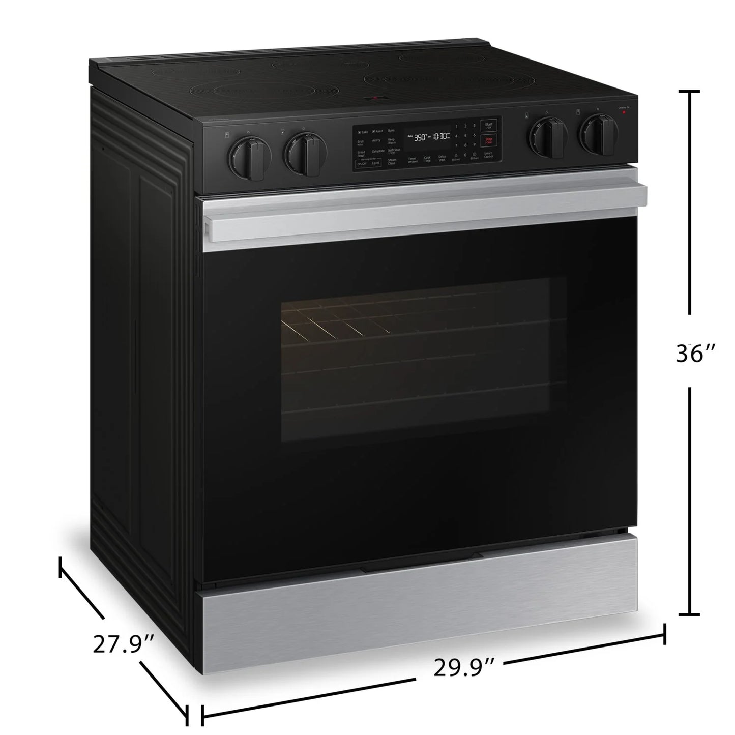 Samsung NSE6DG8300SRAC Bespoke 3 Series 6.3 Cu. Ft. Smart Electric Range with Air Fry - Fingerprint Resistant Stainless Steel