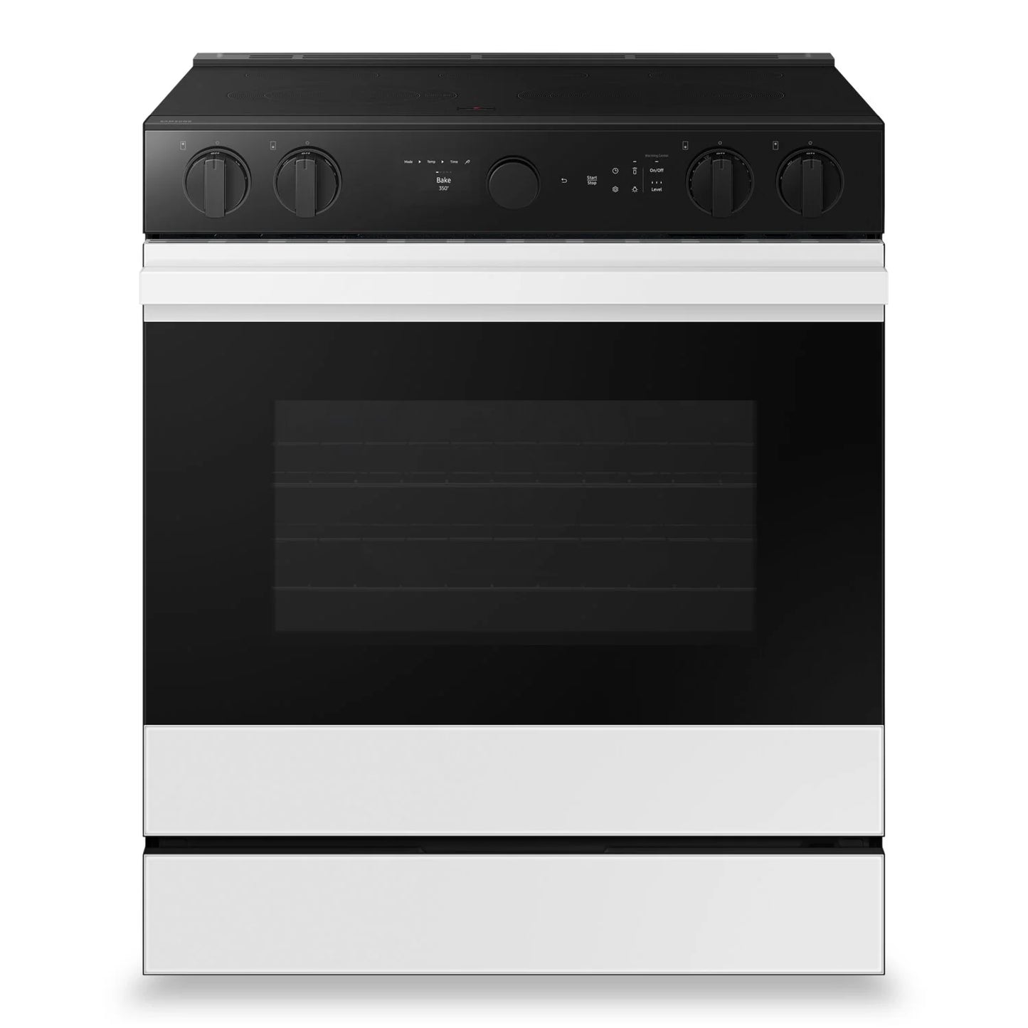 Samsung NSE6DB870012AC Bespoke 6.3 Cu. Ft. Electric Range with Oven Camera - White Glass