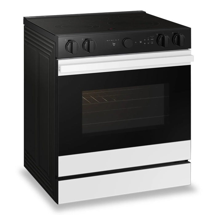 Samsung NSE6DB870012AC Bespoke 6.3 Cu. Ft. Electric Range with Oven Camera - White Glass