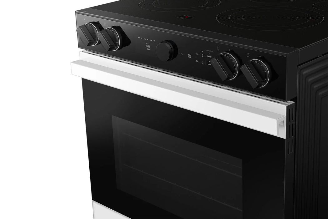 Samsung NSE6DB870012AC Bespoke 6.3 Cu. Ft. Electric Range with Oven Camera - White Glass