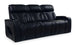 BonnyLynn Cinema Collection 86" Black Genuine Leather Power Reclining Massage Sofa with Power Headrests and Heated Seats