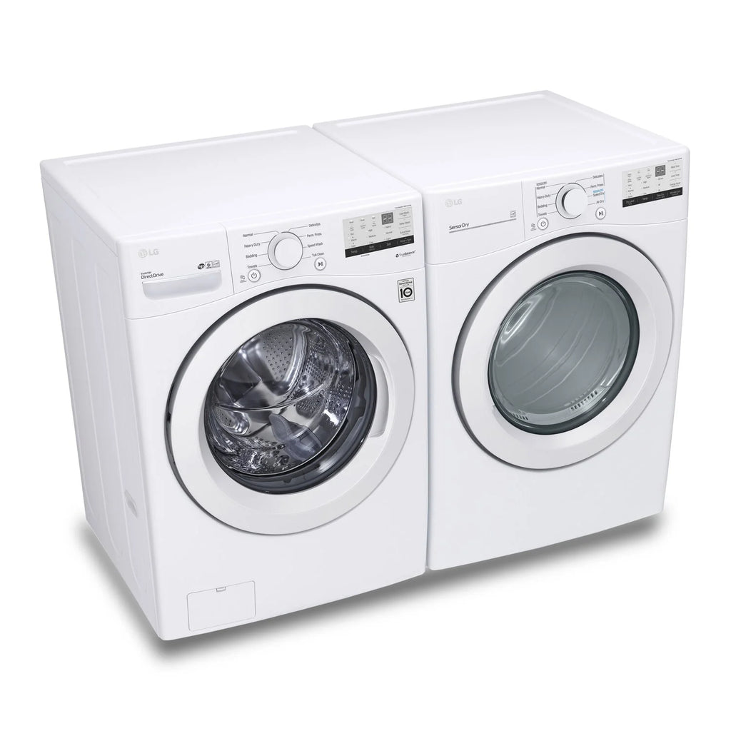 LG 5.2 Cu. Ft. FrontLoad Washer and 7.4 Cu. Ft. Electric Dryer Whit
