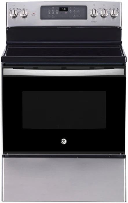 GE JCB840STSS 30” Free-Standing Electric Convection Range with No-Preheat Air Fry in Stainless Steel