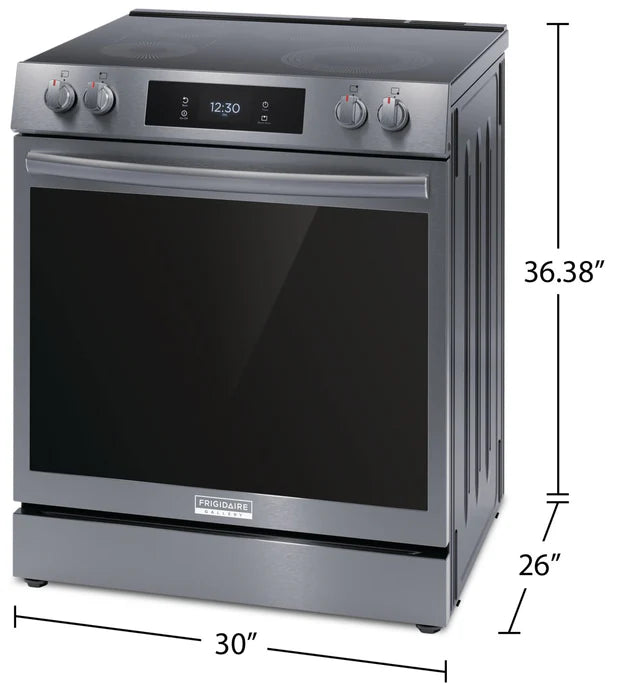 Frigidaire Gallery GCFE306CBD 30'' Front Control Electric Range with Total Convection in Black Stainless Steel