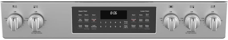 GE JCGSS86SPSS 30" Slide-In Front Control Gas Double Oven Range Stainless Steel