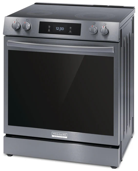 Frigidaire Gallery GCFE306CBD 30'' Front Control Electric Range with Total Convection in Black Stainless Steel