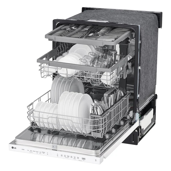 LG LDPN4542W 24" 48 dBA Built-In Top-Control Dishwasher with QuadWash in White