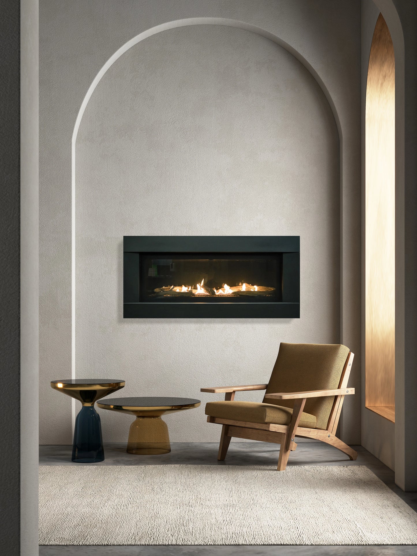 Sierra Flame Stanford 55" Linear Direct Vent Gas Fireplace - STANFORD-55G-NG-DELUXE