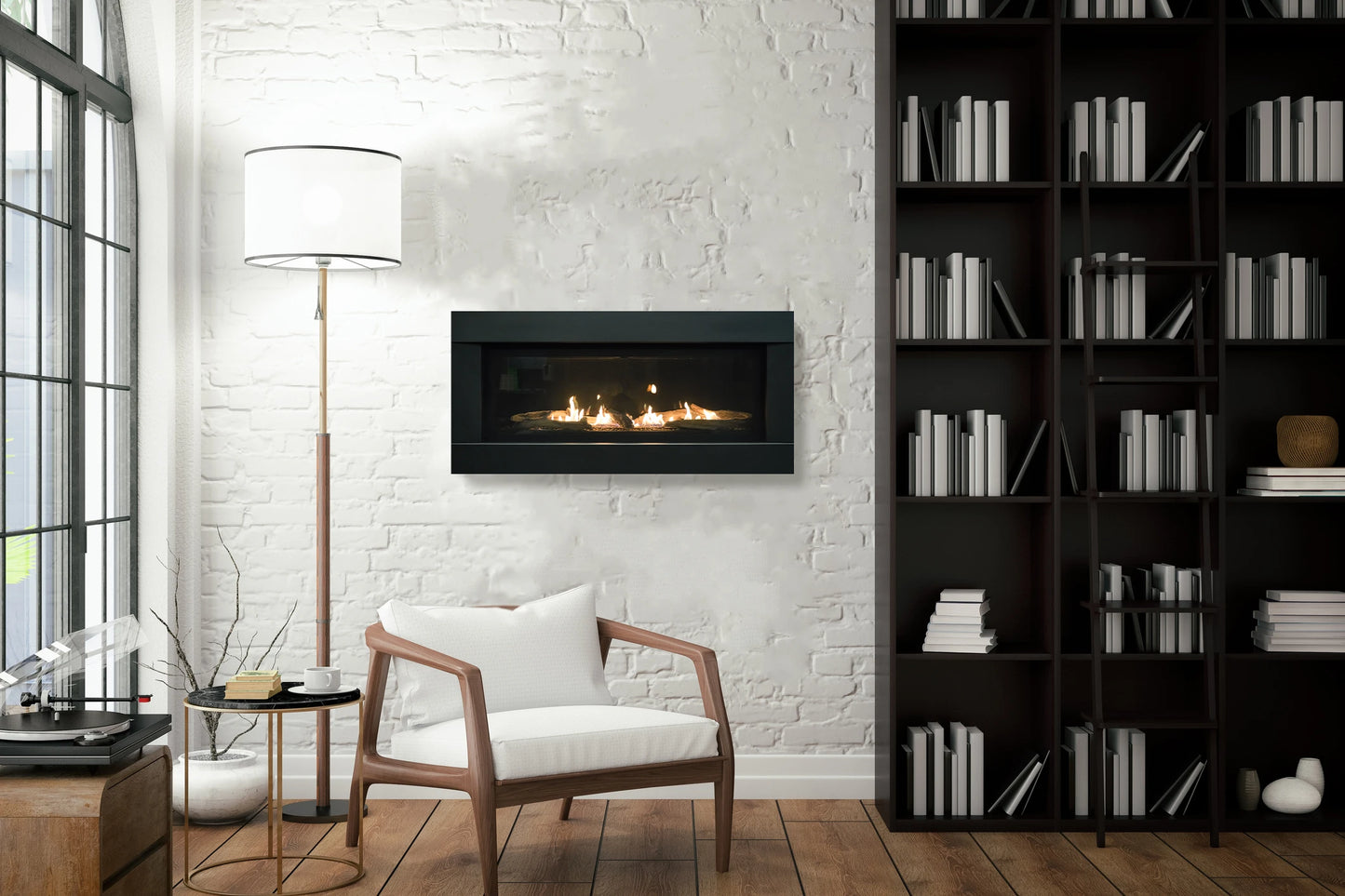 Sierra Flame Stanford 55" Linear Direct Vent Gas Fireplace - STANFORD-55G-NG-DELUXE