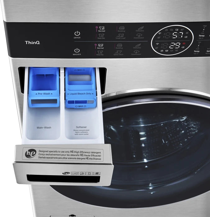 LG STUDIO WSEX200HNA Single Unit Front Load WashTower™ with Center Control™ 5.0 cu. ft. Washer and 7.4 cu. ft. Electric Dryer